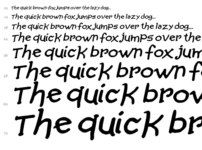 Comic Gibi font waterfall